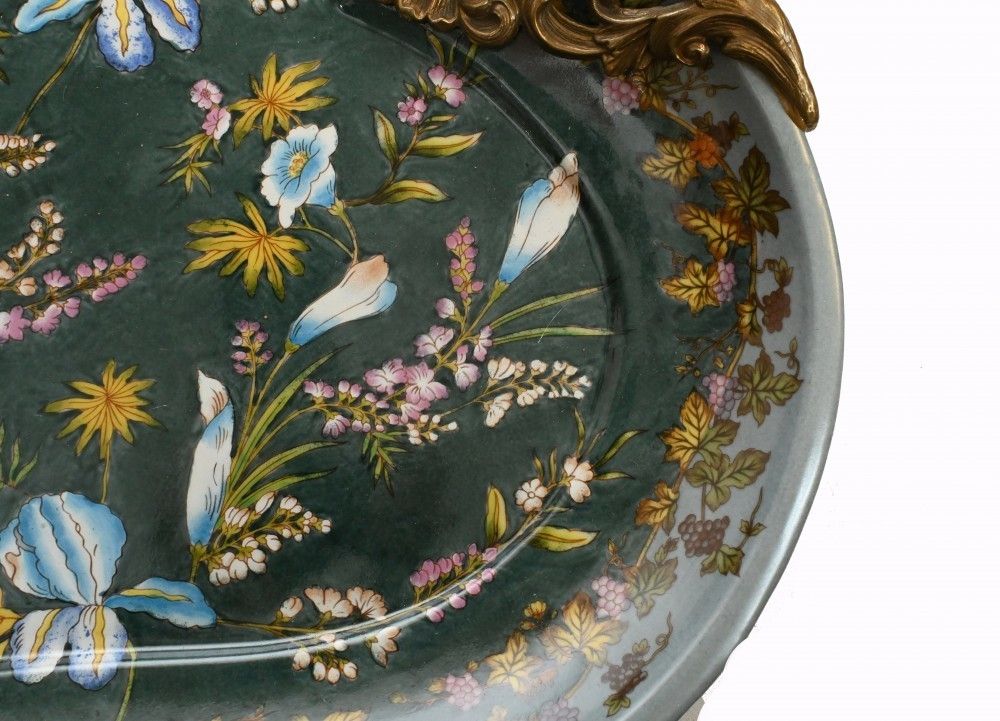 photo furniture Art Nouveau Porcelain Tray French Floral Platter