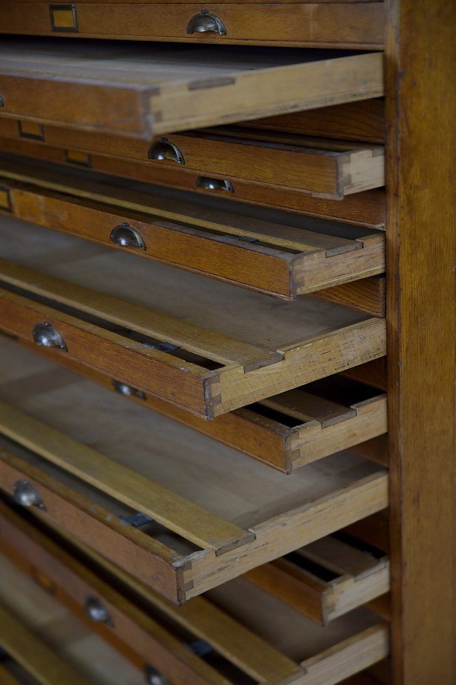 Large Vintage Industrial Oak File Cabinet With Multiple Drawers, 1930s photo buy
