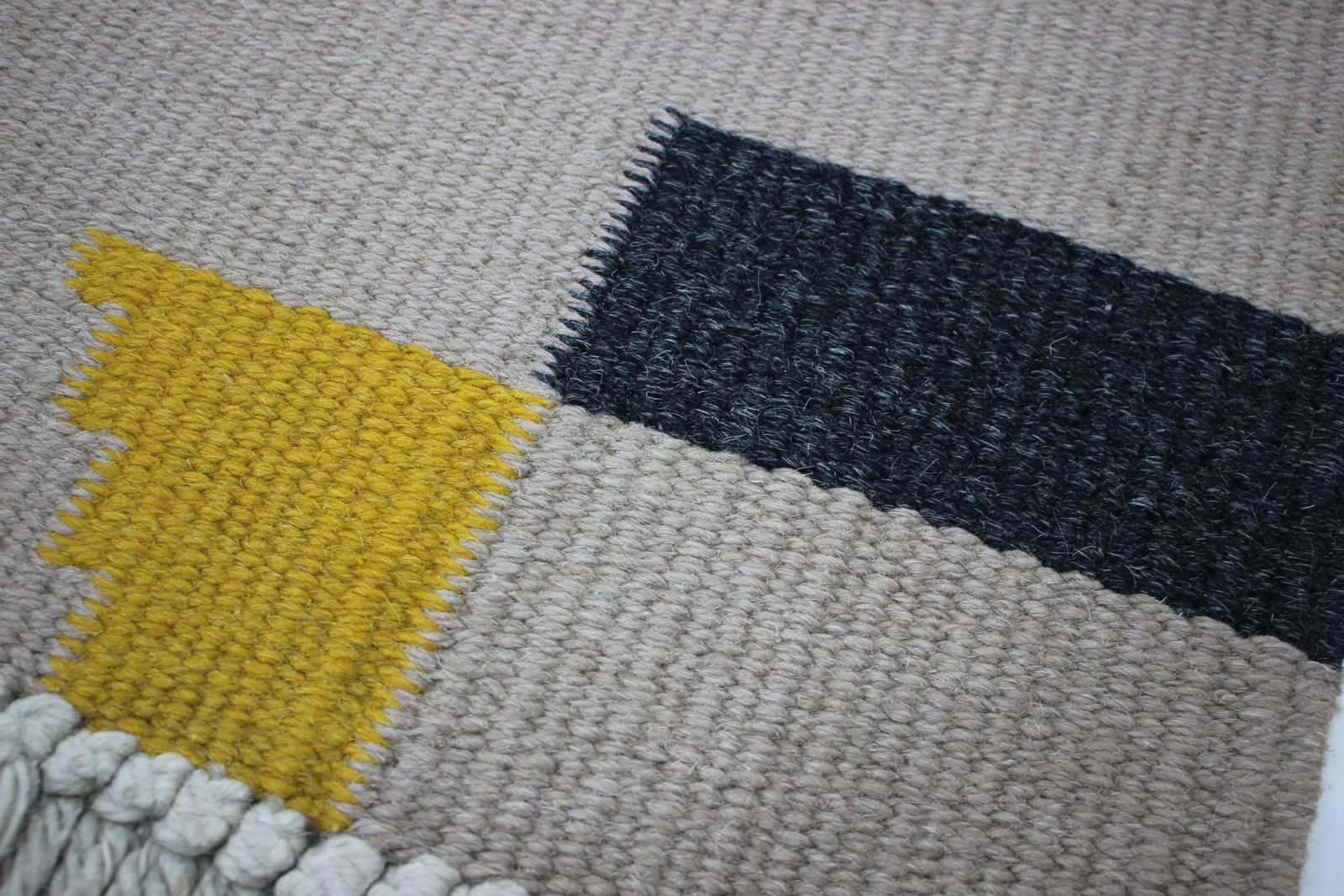 Small Geometric Wool Kilim Carpet Rug In Style Of Antonin Kybal, 1950s photo vinterior