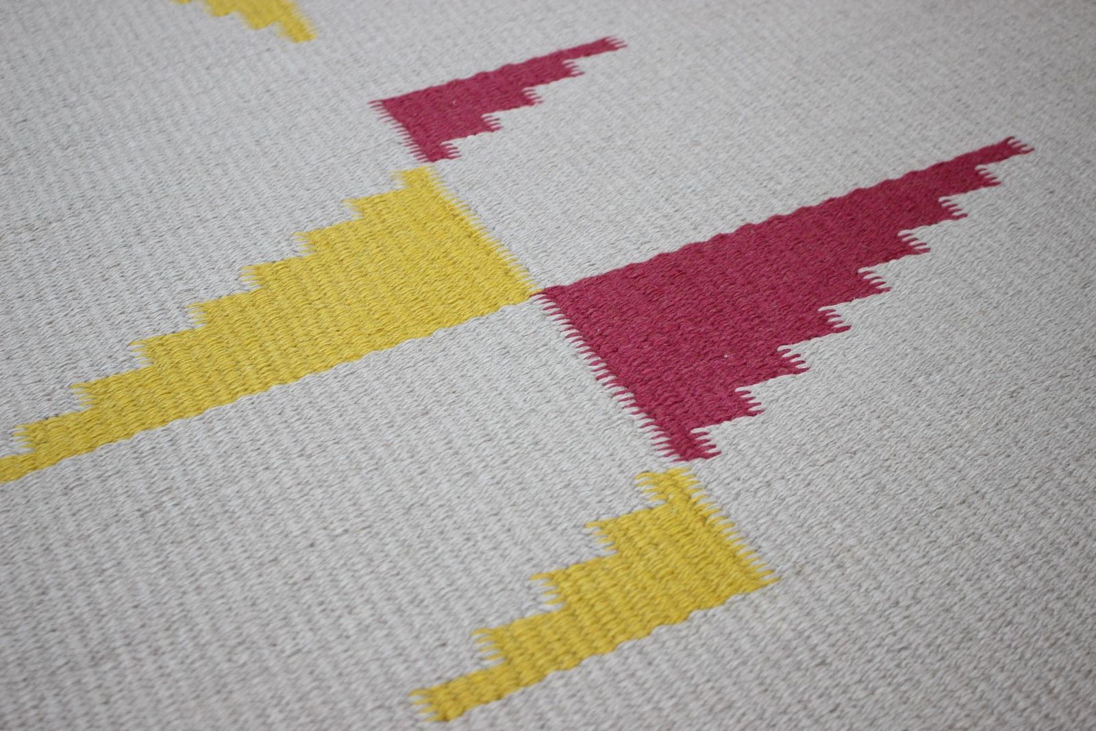 Long Geometric Abstract Wool Kilim Carpet/Rug In Style Of Antonin Kybal, 1950s photo Textiles