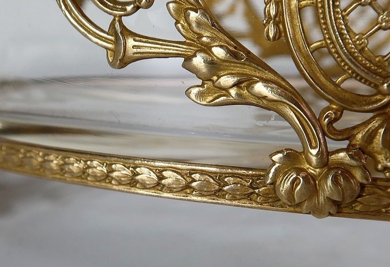 photo furniture Small Glass And Brass Planter Louis XVI Style 1900