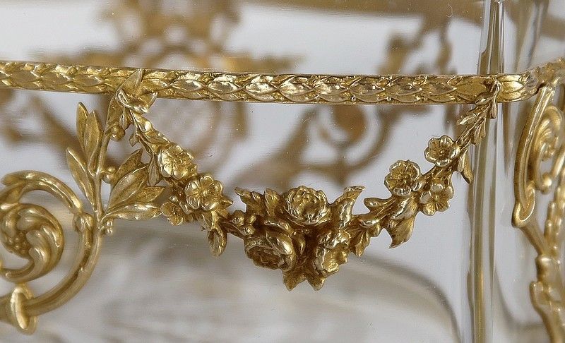 photo for sale Small Glass And Brass Planter Louis XVI Style 1900