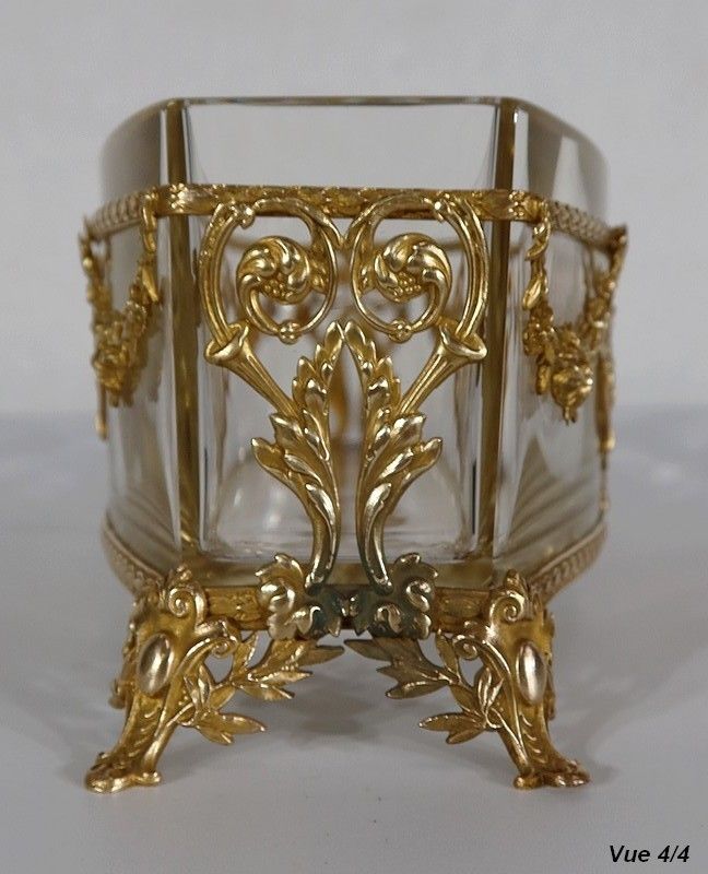 photo buy Small Glass And Brass Planter Louis XVI Style 1900