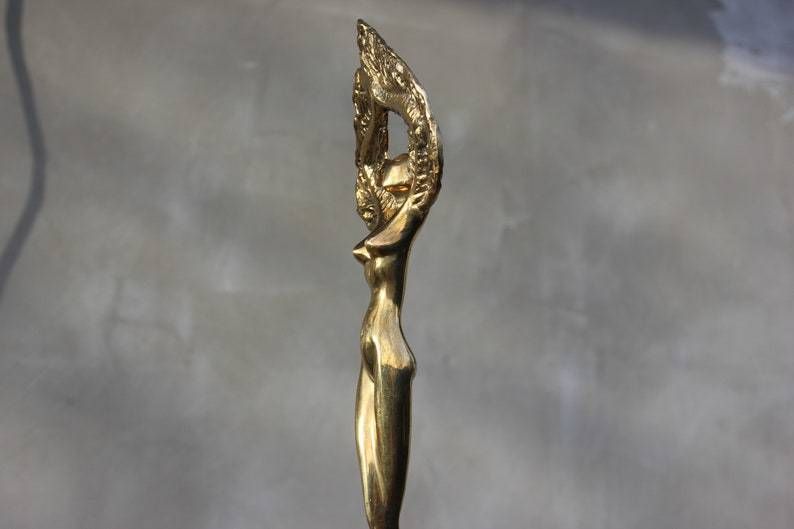 Original Bronze Goddess Nike Stylized Statue Wings Figurine Wedding Couple Gift 50s Anniversary Gift 40s Birthday Gift photo Home Decor