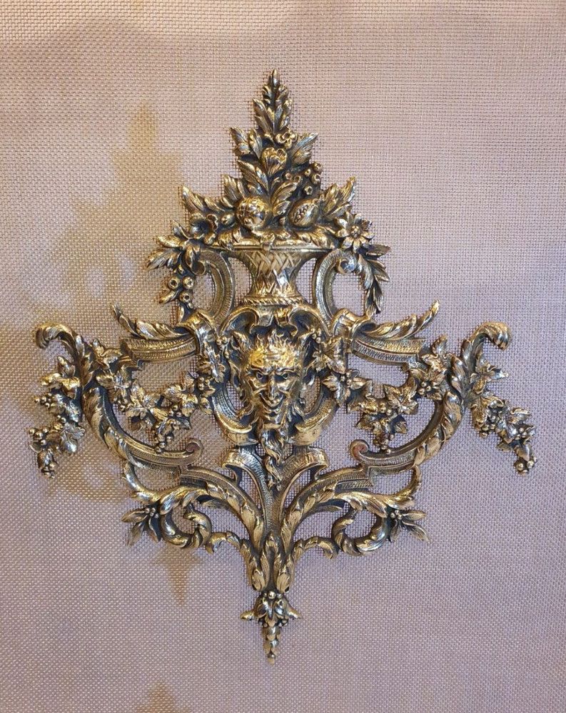 A Gorgeous 19th Century Fully Restored Polished Brass Fire Screen photo furniture