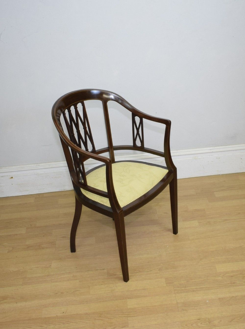 Edwardian Inlaid Tub Chair, 1900s