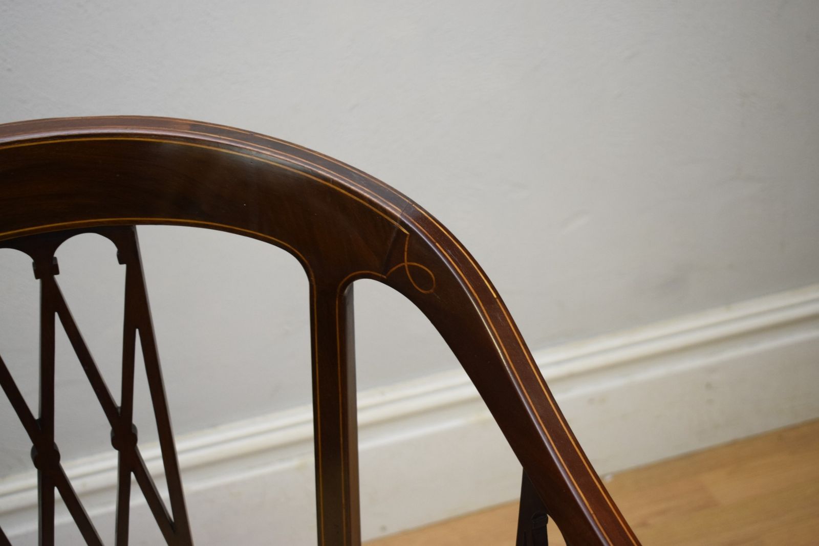 Furniture Edwardian Inlaid Tub Chair, 1900s photo