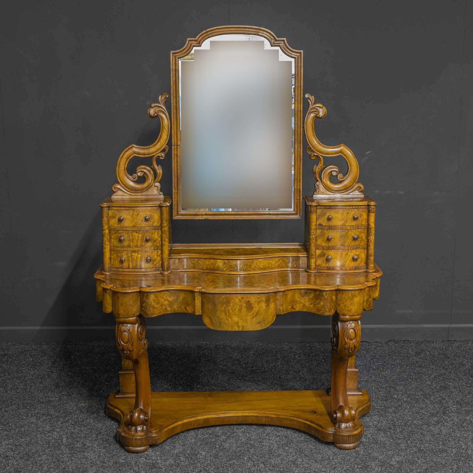 Mid Victorian Burr Walnut Dressing Table photo for sale