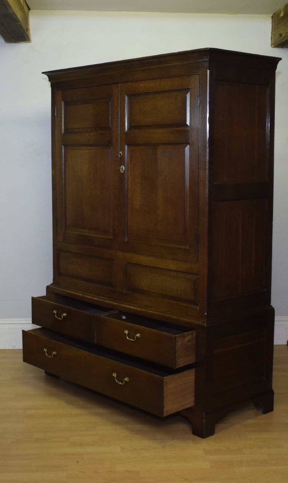 Furniture Georgian Period Livery Oak Cupboard  Press photo