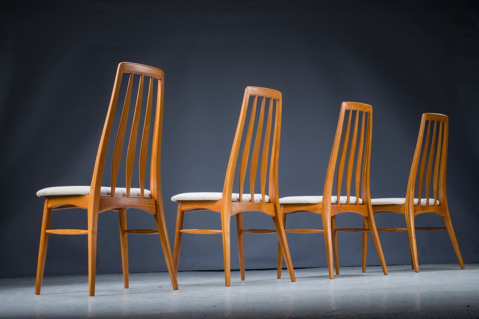 photo for sale Mid Century Eva Dining Chairs By Niels Koeefoed For Koefoed Hornslet, 1960s, Set Of 4