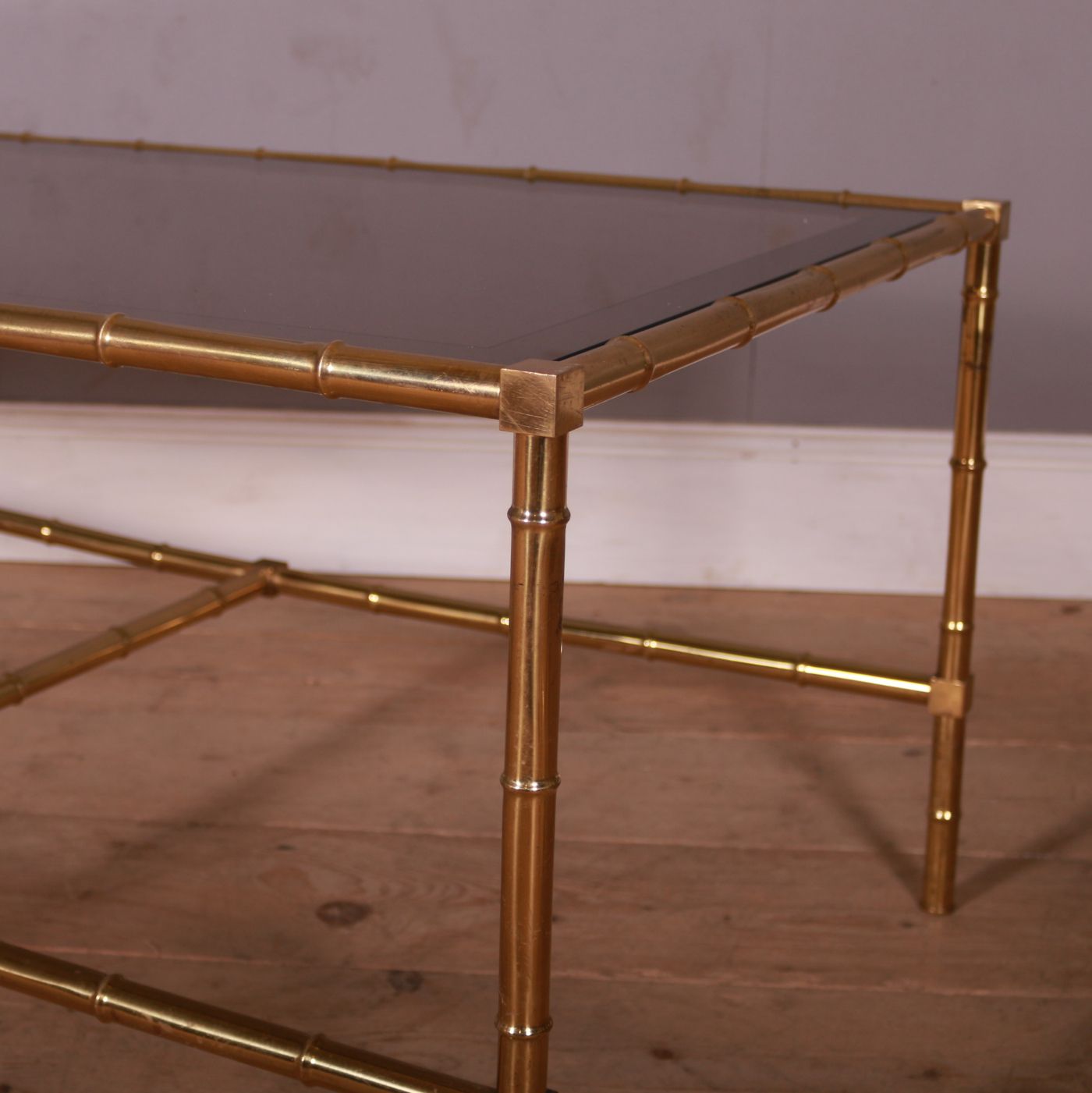 Italian Brass And Glass Tables photo vintage