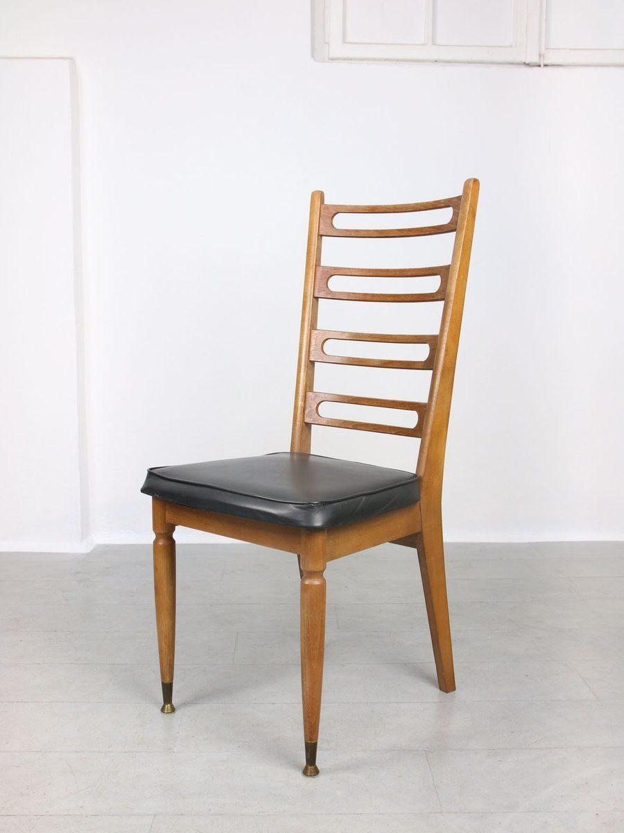 Vintage Wooden & Brass Scandinavian Dining Chairs, Set Of 2 photo vinterior