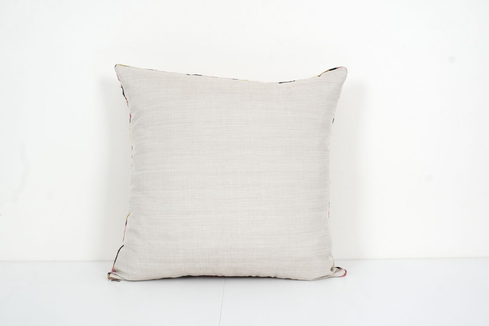 Pink Silk Ikat Velvet Pillow, Christmas Gift Cushion, Tribal Square Silk Ikat Pillow 20" X 20" photo 70.0