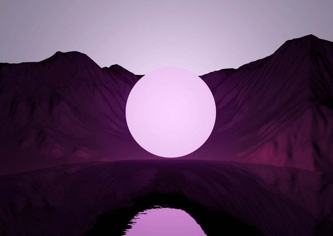 "Digital Sphere Glowing At Night Levitating In Surreal Landscape" By Artur Debat