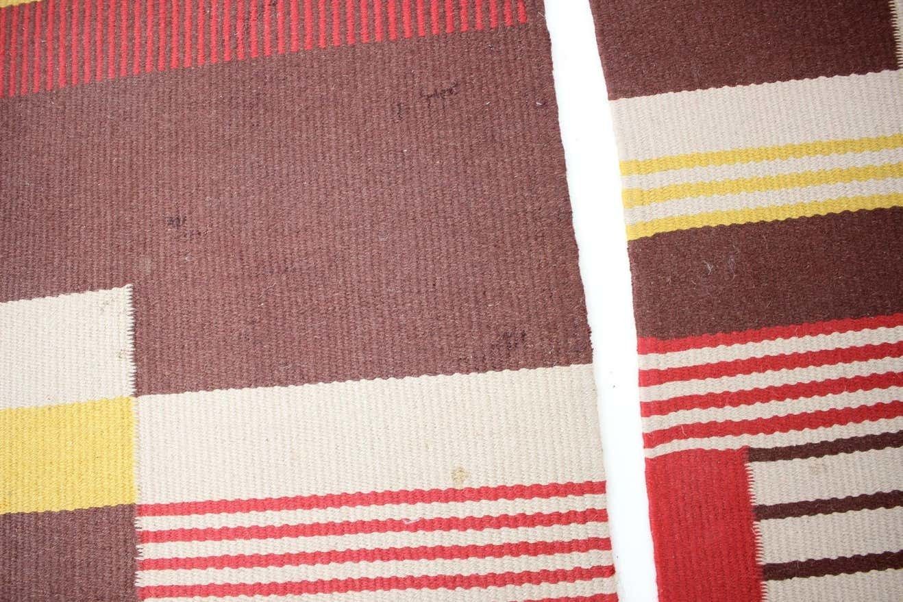 photo for sale Rare Set Three Geometric Wool Rugs Designed By Antonín Kybal, 1940s