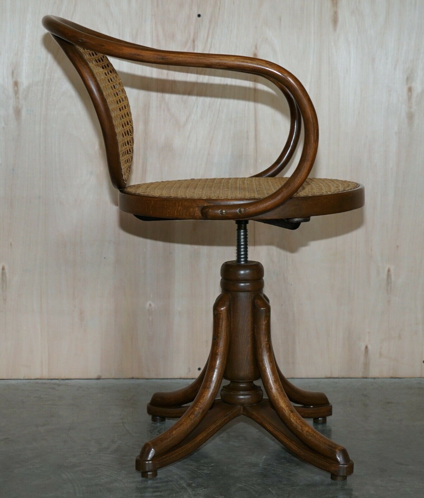 photo furniture Six Original Stamped Thonet Swivel Bergere Armchairs