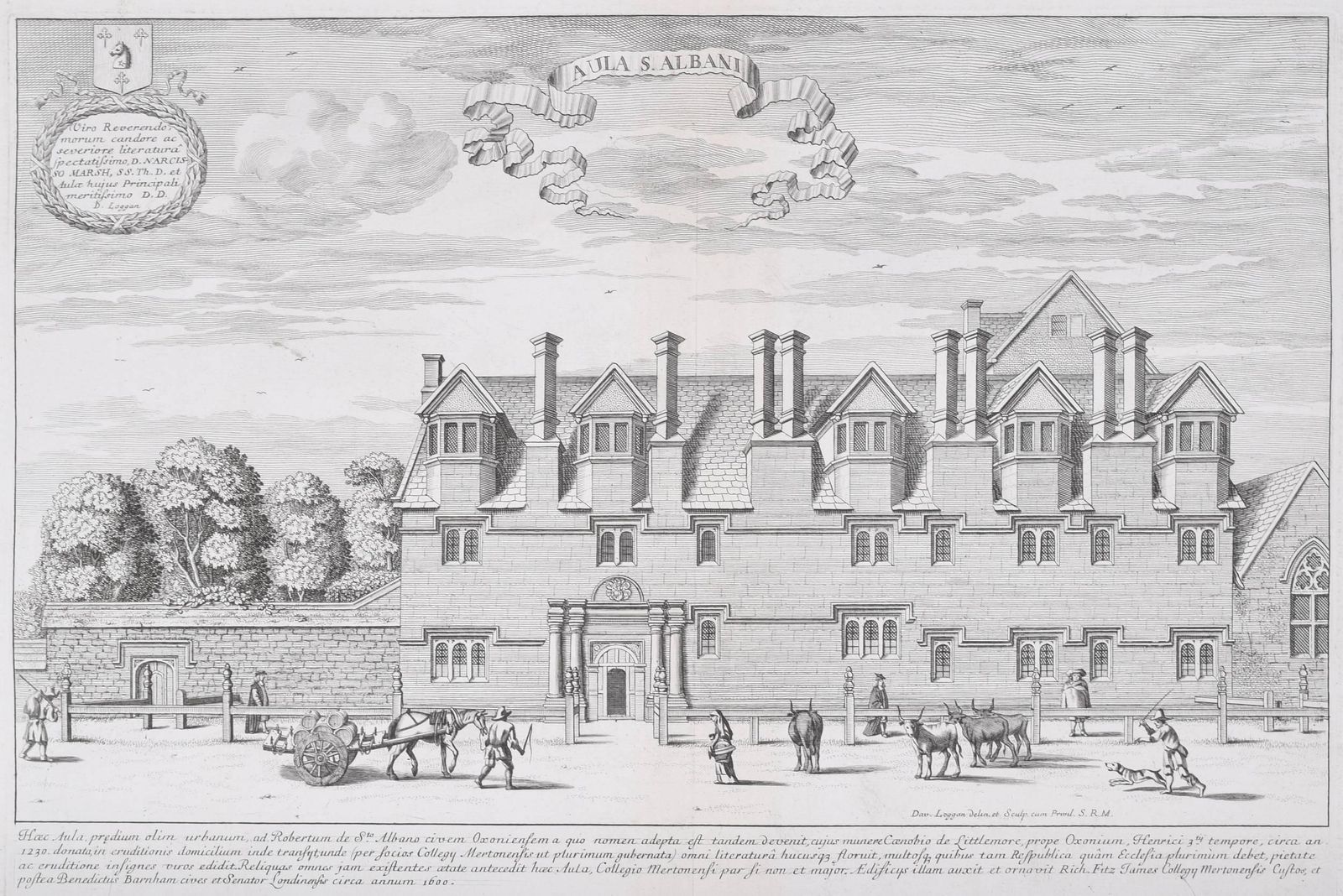 David Loggan David Loggan, St Alban Hall, Merton College, Oxford (1675 Engraving)