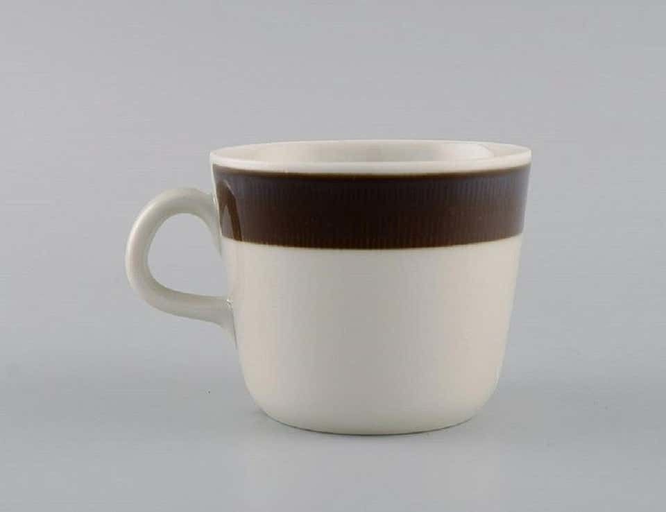 Hertha Bengtsson For Rörstrand, 10 Koka Coffee Cups With Saucers photo for sale