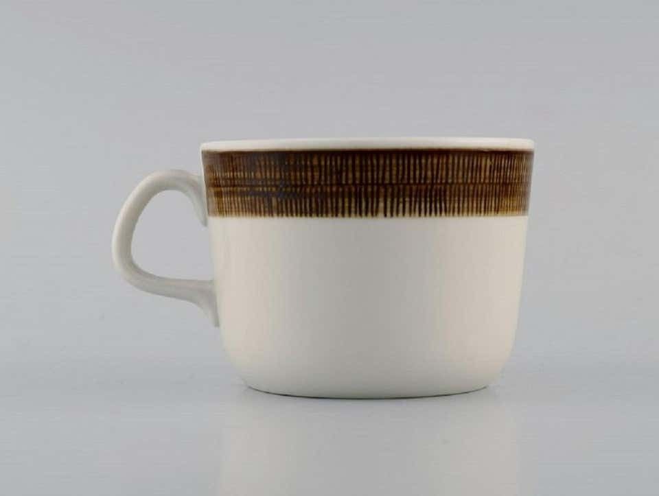 Hertha Bengtsson For Rörstrand, Four Koka Teacups With Saucers photo for sale