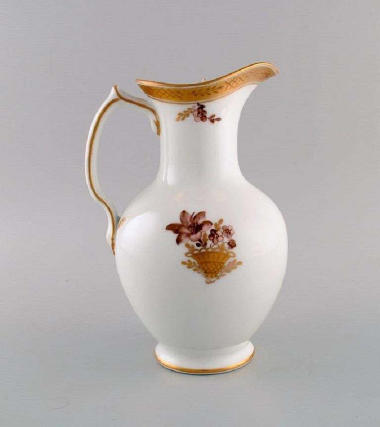 Royal Copenhagen Golden Basket Chocolate Jug In Porcelain With Flowers photo Home Decor