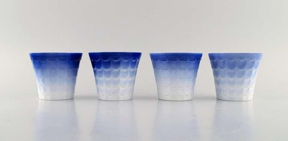 Wilhelm Kåge For Gustavsberg, Four Art Deco Herb Pots In Glazed Porcelain photo furniture