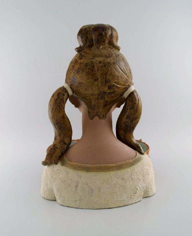 Lladro, Spain, Very Large Sculpture In Glazed Ceramics, Girl With Bowl photo 999.0