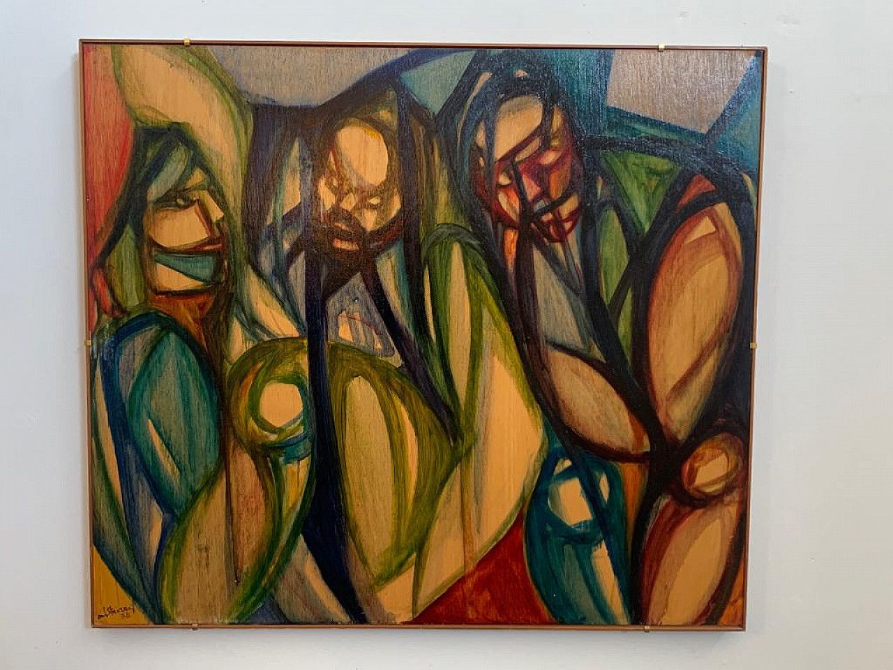Oil On Panel By Maria Luisa Stanzani, 1978 photo vintage