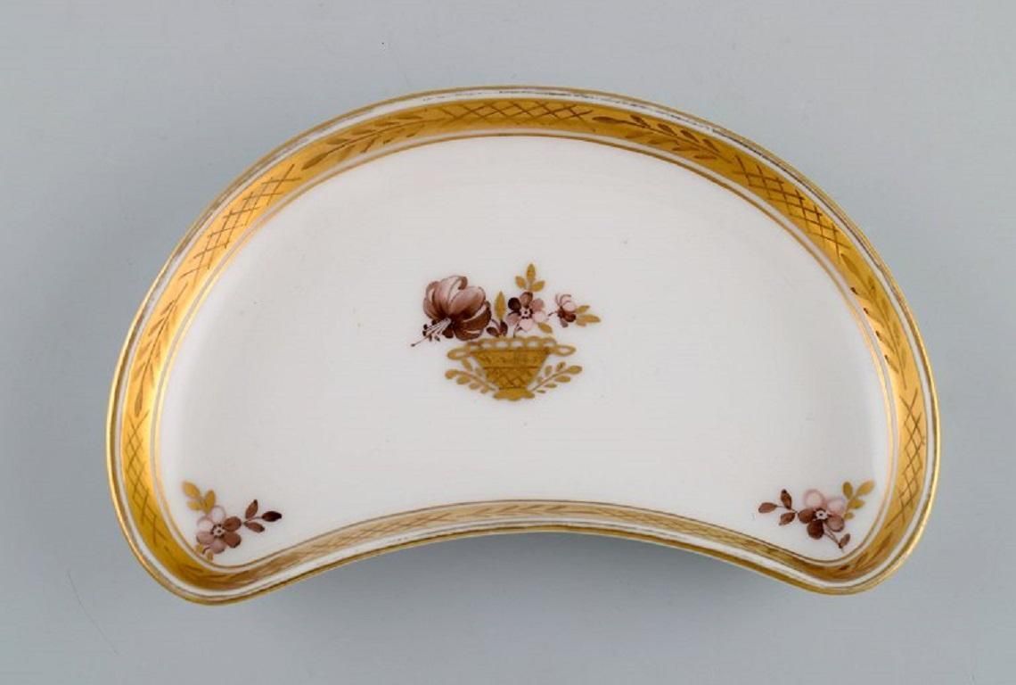 Three Royal Copenhagen Golden Basket Dishes In Porcelain With Flowers photo Home Decor