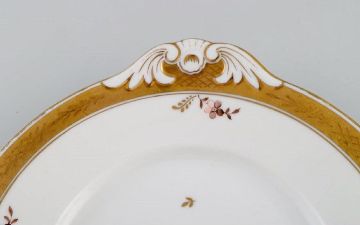Three Royal Copenhagen Golden Basket Dishes In Porcelain With Flowers photo for sale