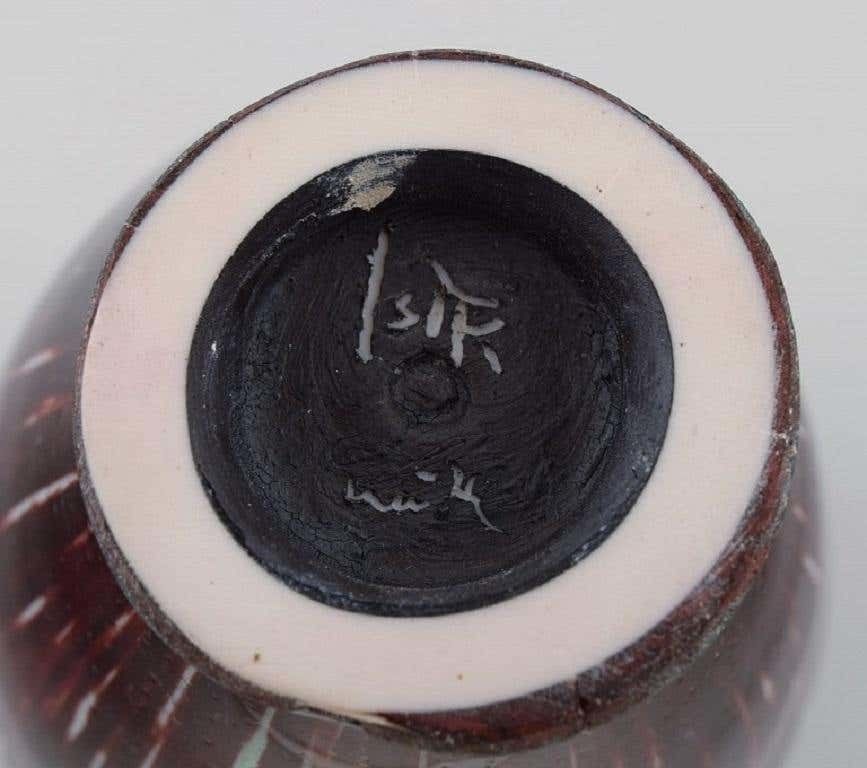 Isak Isaksson, Swedish Ceramicist, Unique Vase In Glazed Ceramics, Late 20th C photo vinterior
