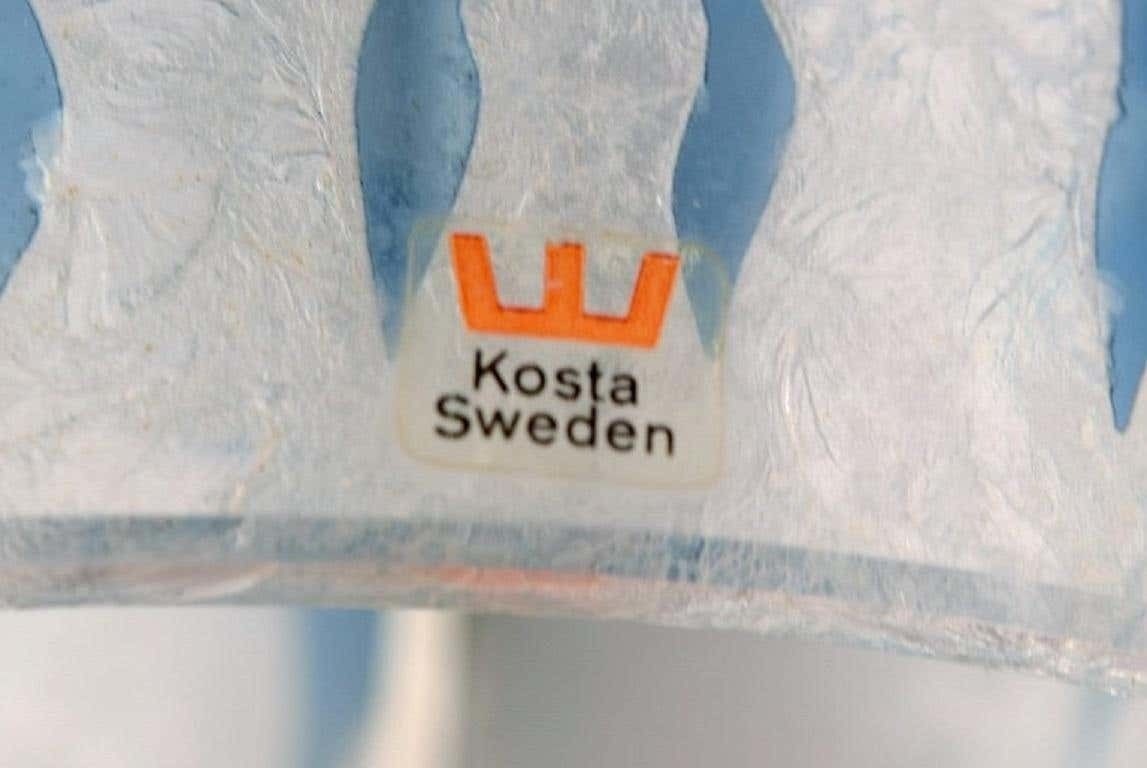 Ove Sandberg For Kosta Boda, Two Table Lamps In Blue And Clear Art Glass photo vinterior