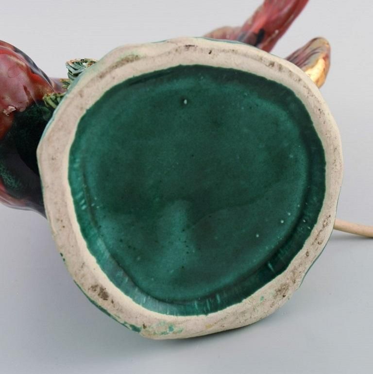 Vallauris & Monaco, France Table Lamp In Glazed Ceramics Shaped Like A Fish photo vintage