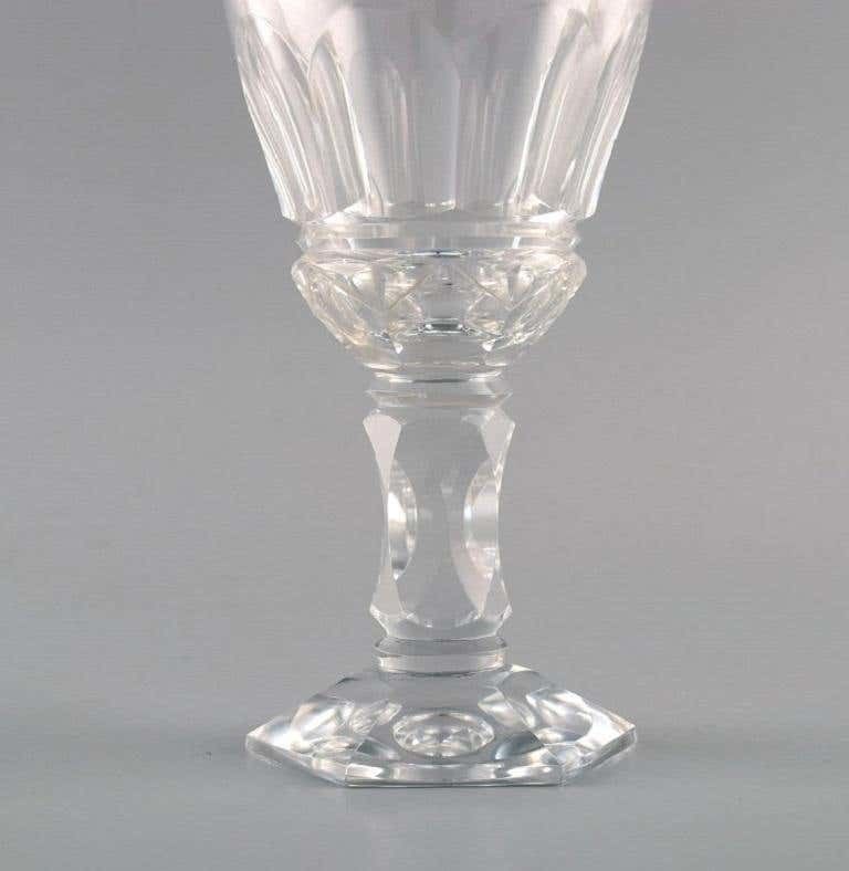 Baccarat, France, Three Art Deco White Wine Glasses In Crystal Glass photo vinterior