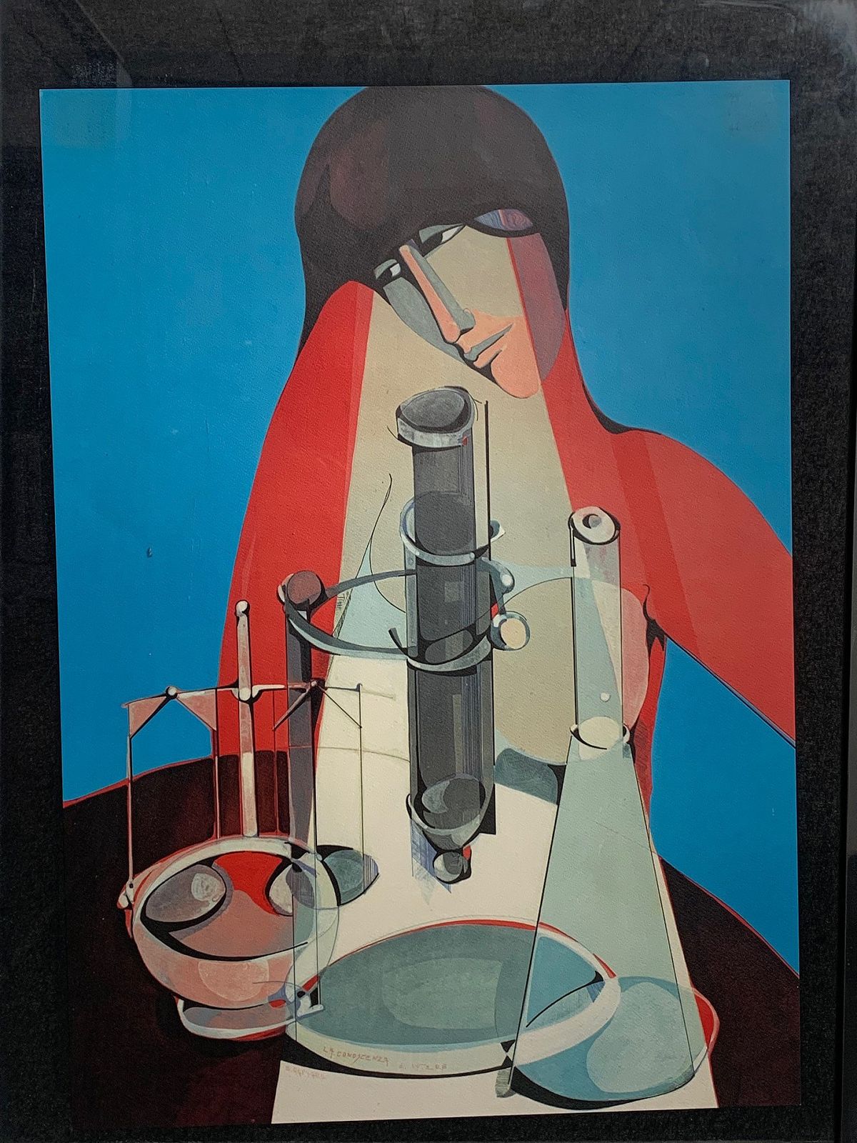 Charcoal And Watercolour Knowledge And Power By Alfio Rapisard, 1960 photo Art