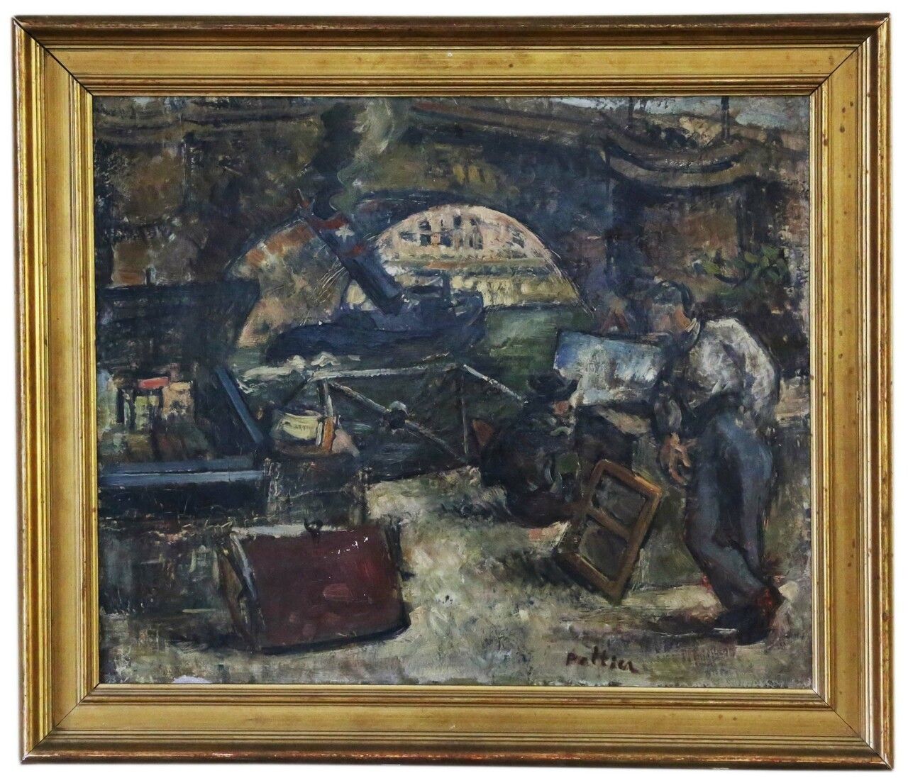 Large Oil On Canvas Painting Artwork By Pierre Peltier