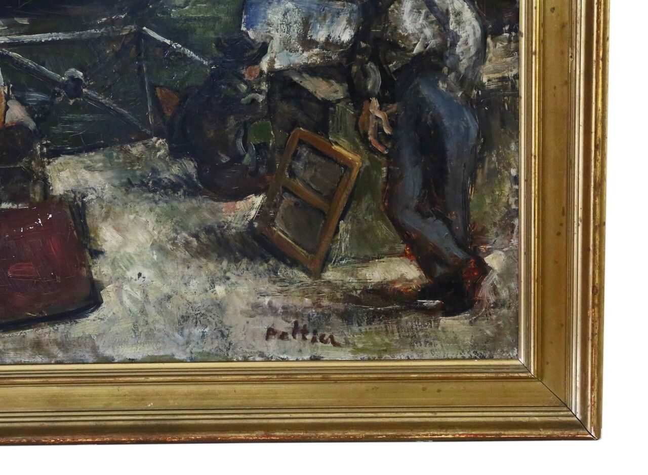 Large Oil On Canvas Painting Artwork By Pierre Peltier photo Art