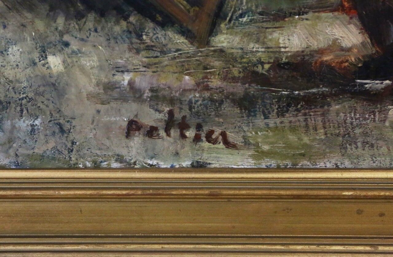 Large Oil On Canvas Painting Artwork By Pierre Peltier photo buy