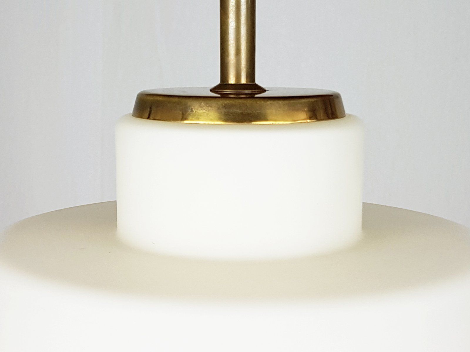 Brass & Opaline Glass 3 Light Table Lamp By Bruno Gatta For Stilnovo photo furniture