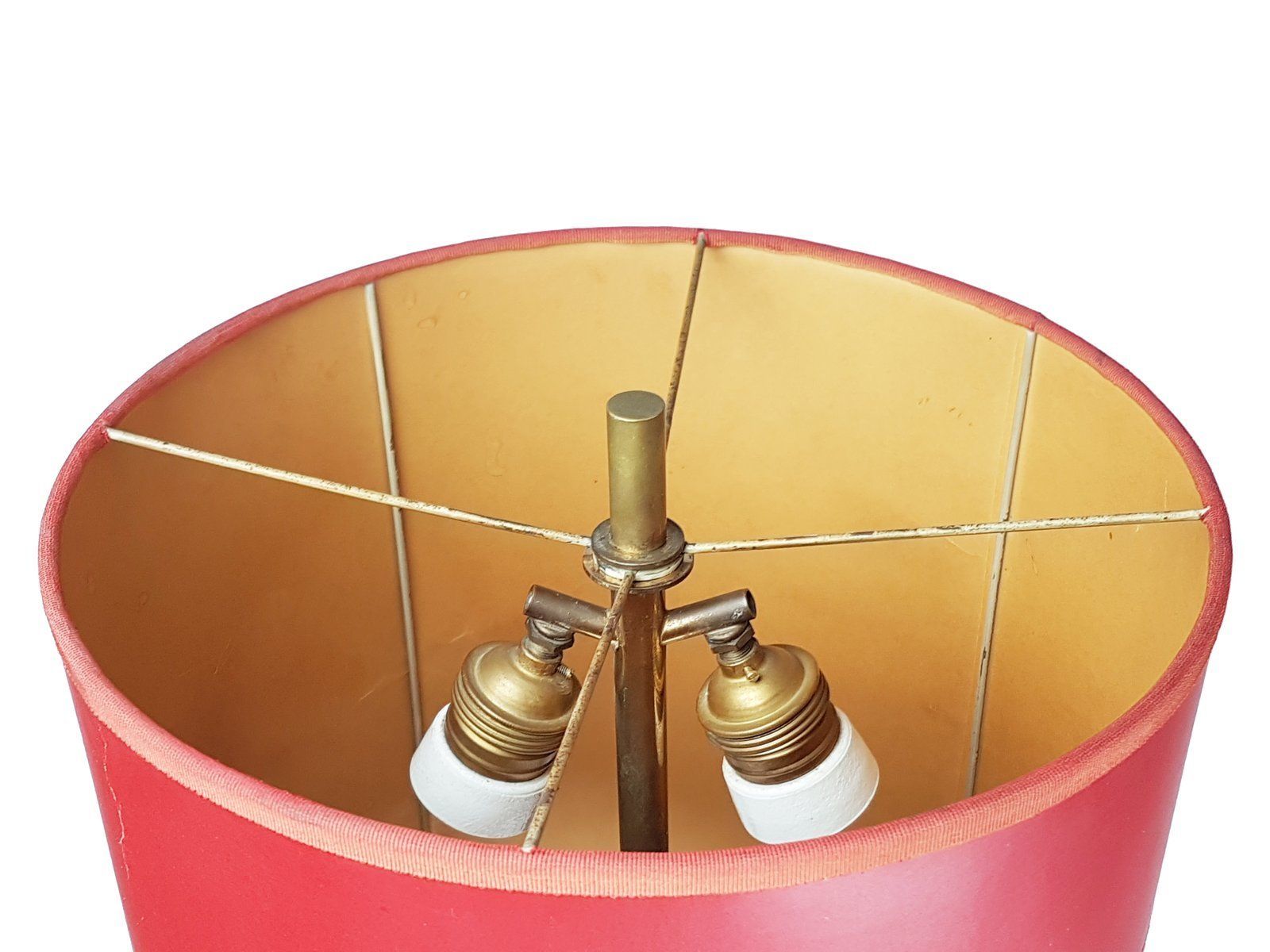 Brass & Opaline Glass 3 Light Table Lamp By Bruno Gatta For Stilnovo photo buy