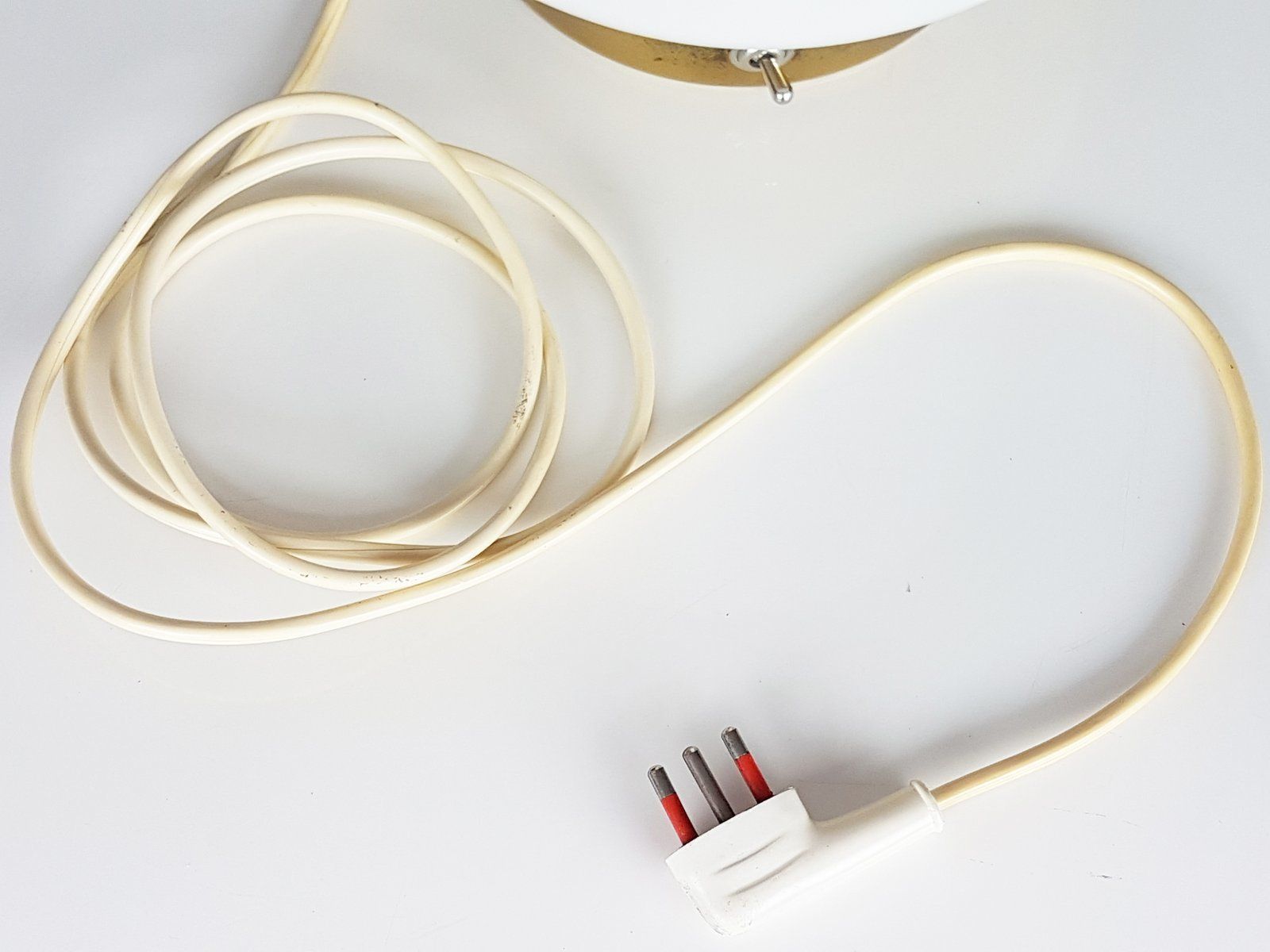 photo buy Brass & Opaline Glass 3 Light Table Lamp By Bruno Gatta For Stilnovo