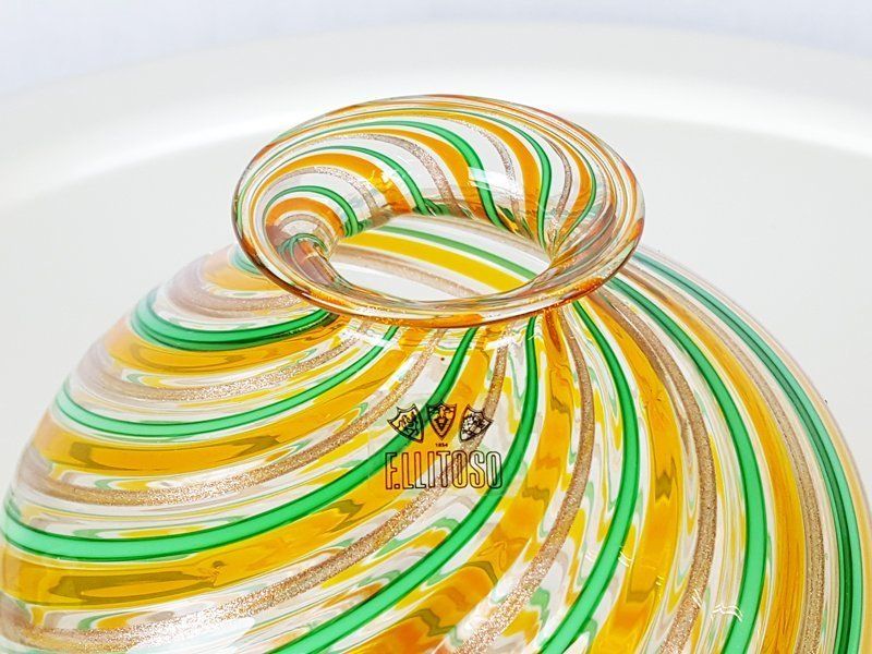 Vintage Multi Colored Murano Glass Vase photo buy