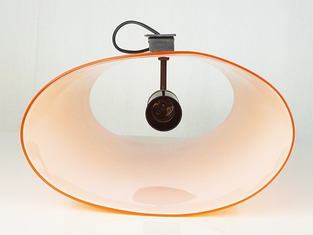 Brass, Orange And White Murano Glass Sconce By Vistosi, 1960s photo furniture