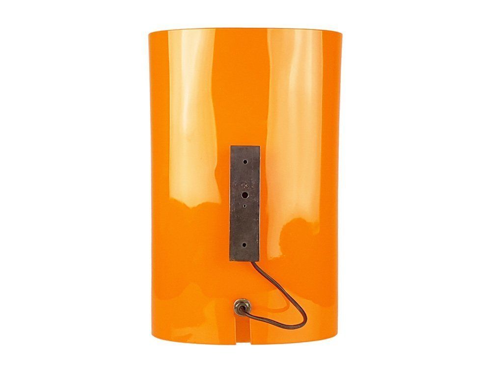 Brass, Orange And White Murano Glass Sconce By Vistosi, 1960s photo vinterior