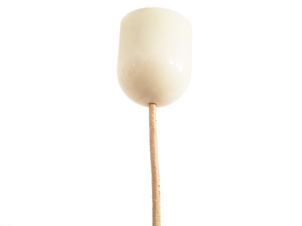 Mushroom Shaped White Metal And Sandblasted Glass Pendant Lamp By Martinelli Luce, 1960s photo vinterior