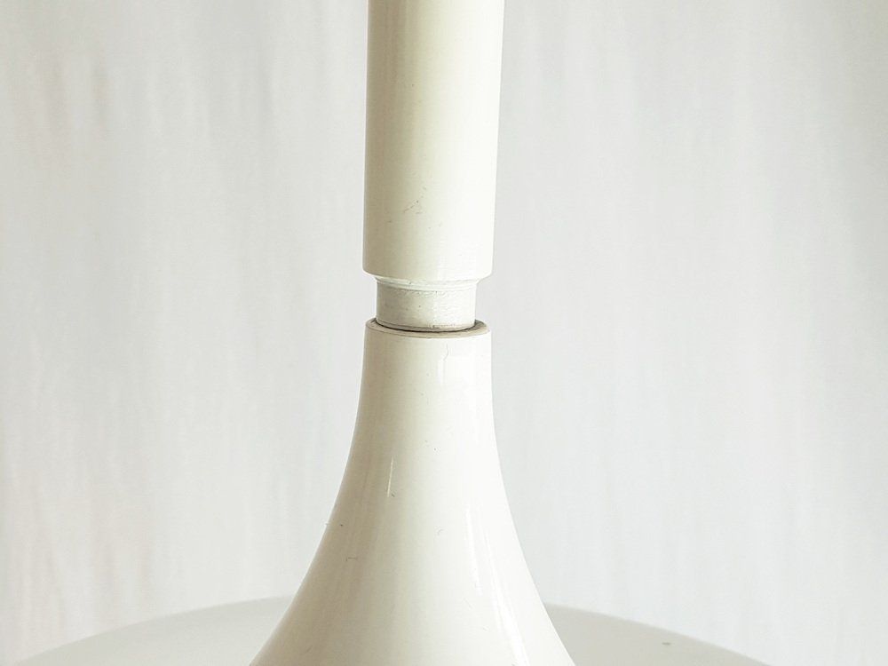 Mushroom Shaped White Metal And Sandblasted Glass Pendant Lamp By Martinelli Luce, 1960s photo buy