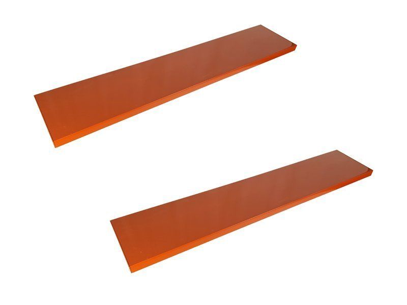 Red Brick Plastic & Chrome Plated Metal Shelves From Elco, Set Of 2 photo vinterior