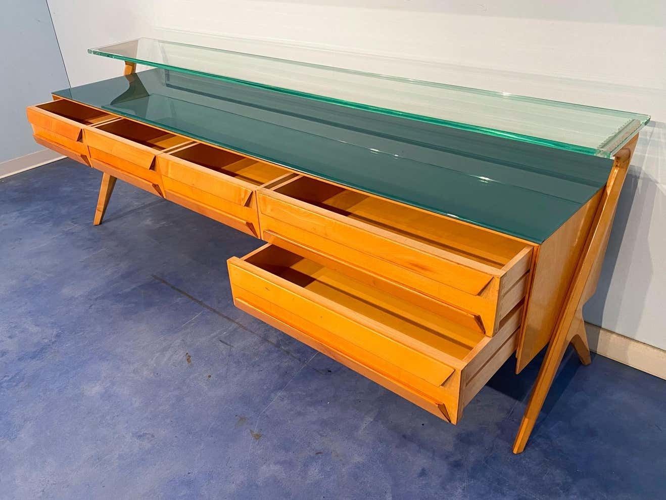 5017.0 Italian Mid Century Sideboard Or Vanity Dresser By Vittorio Dassi 1950s photo