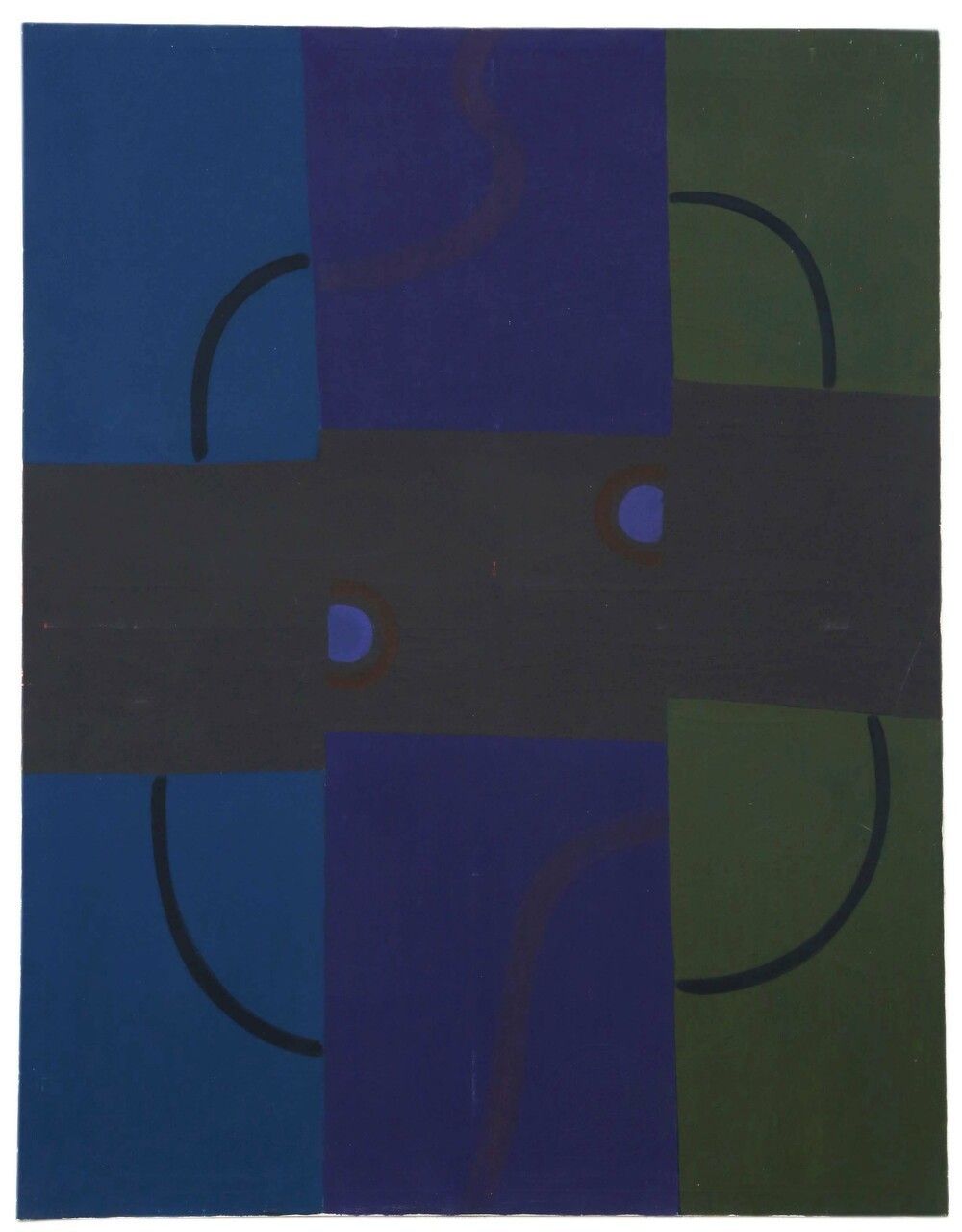 Very Large Oil On Canvas Painting Artwork Manner Circle Of Sonia Delaunay