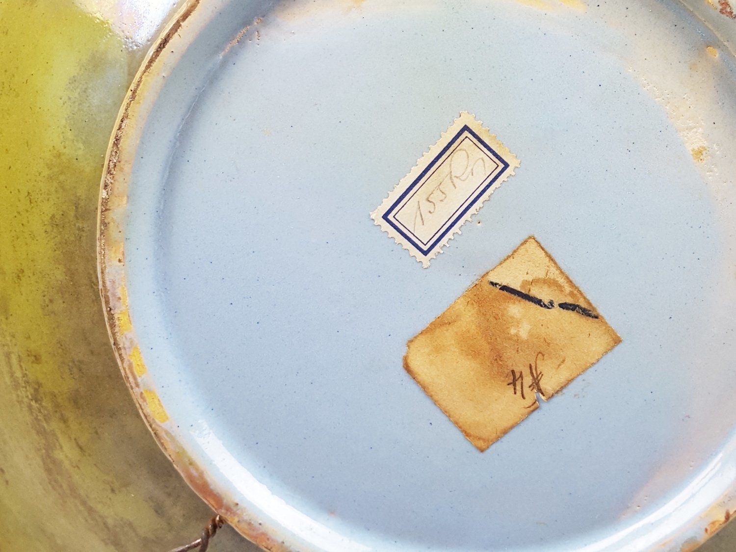 Mid Century Modern Decorative Green Ceramic Plate With Still Life By Pietro Melandri photo vintage