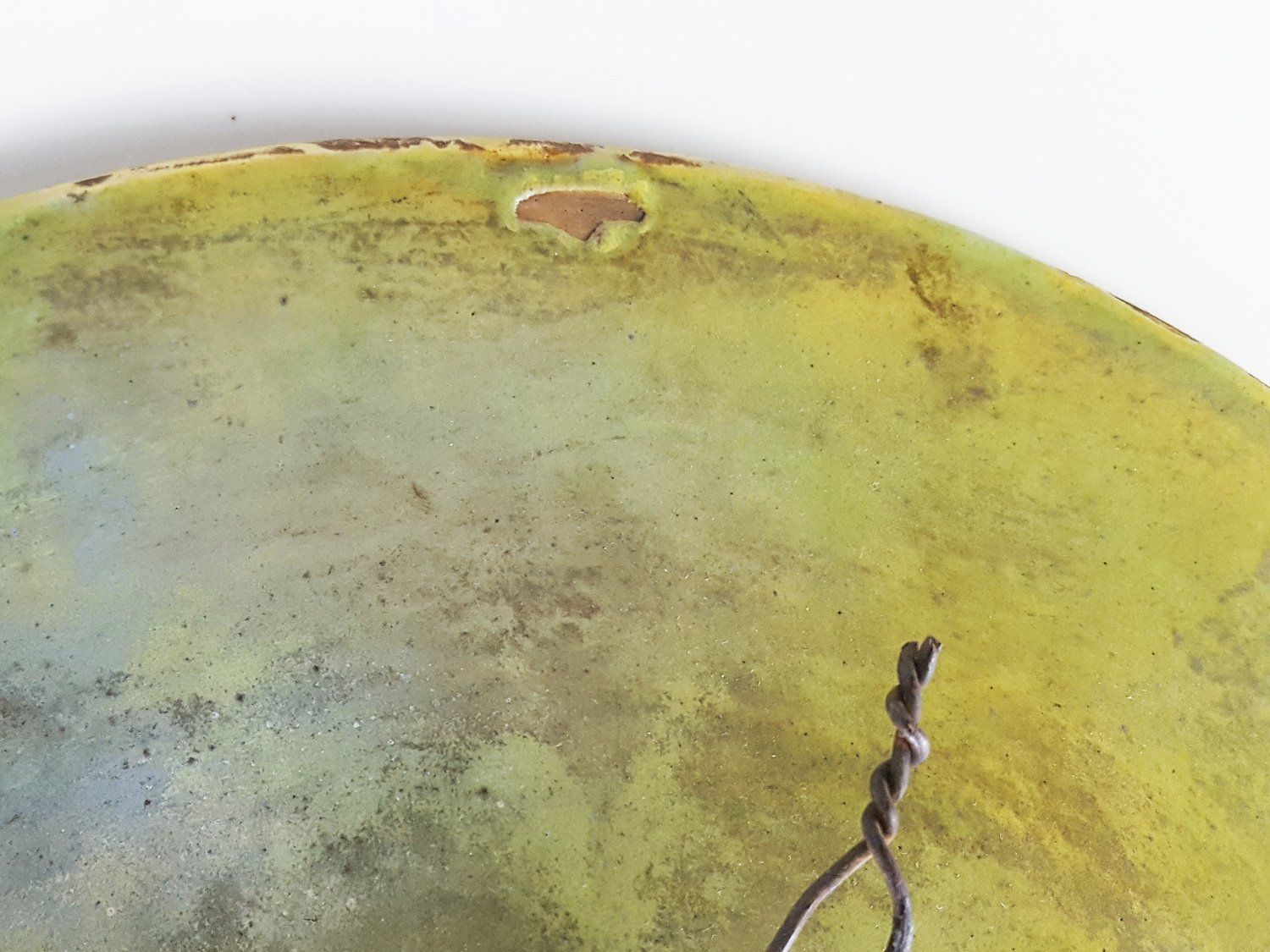 photo for sale Mid Century Modern Decorative Green Ceramic Plate With Still Life By Pietro Melandri